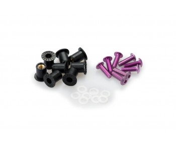 SCREW KIT ANODIZED FOR SCREENS WITH SILENTBLOCKS - PURPLE
